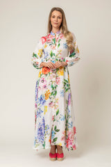 The Liza Linen Maxi Dress in Floral | Sartoria Saracena