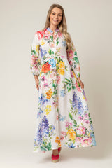 The Liza Linen Maxi Dress in Floral | Sartoria Saracena