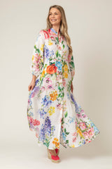The Liza Linen Maxi Dress in Floral | Sartoria Saracena