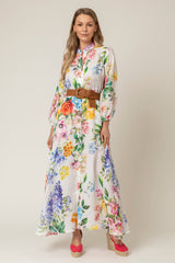 The Liza Linen Maxi Dress in Floral | Sartoria Saracena