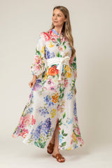 The Liza Linen Maxi Dress in Floral | Sartoria Saracena