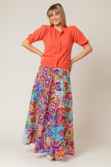 The Tiered Linen Skirt/Dress in Disco Print | Sartoria Saracena