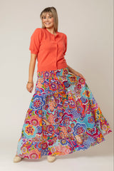 The Tiered Linen Skirt/Dress in Disco Print | Sartoria Saracena