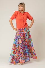The Tiered Linen Skirt/Dress in Disco Print | Sartoria Saracena