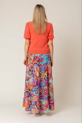 The Tiered Linen Skirt/Dress in Disco Print | Sartoria Saracena