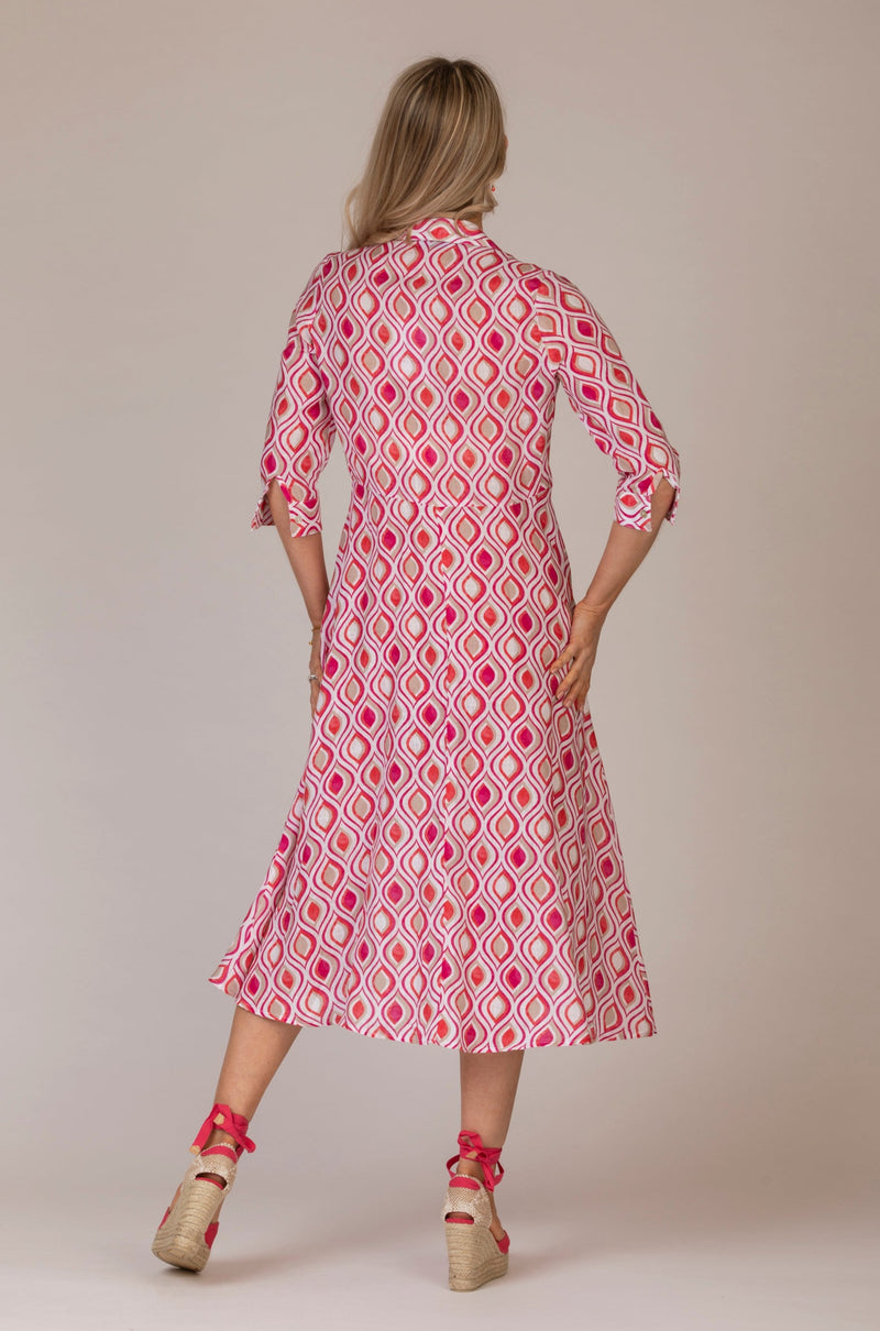 The Isca Print Cherry Mamma Midi Linen Dress | Sartoria Saracena