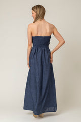 The Lola Strapless Dress in Navy | Sartoria Saracena