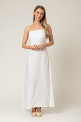 The Lola Strapless Dress in White | Sartoria Saracena