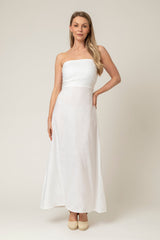 The Lola Strapless Dress in White | Sartoria Saracena