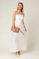 The Lola Strapless Dress in White | Sartoria Saracena