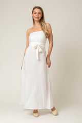 The Lola Strapless Dress in White | Sartoria Saracena