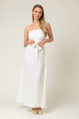 The Lola Strapless Dress in White | Sartoria Saracena