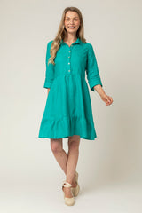 Emerald Short Tiered Dress | Sartoria Saracena