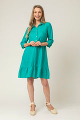 Emerald Short Tiered Dress | Sartoria Saracena