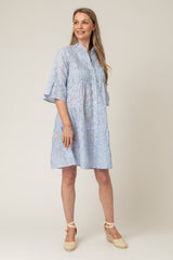 Striped Broderie Anglasie Short Tiered Dress | Sartoria Saracena