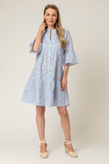 Striped Broderie Anglasie Short Tiered Dress | Sartoria Saracena