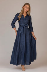 The Navy Mamma Mia Linen Dress | Sartoria Saracena