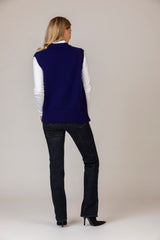NEW French Navy Scottish-Made Geelong Wool Tank Top | Sarah Thomson Knitwear