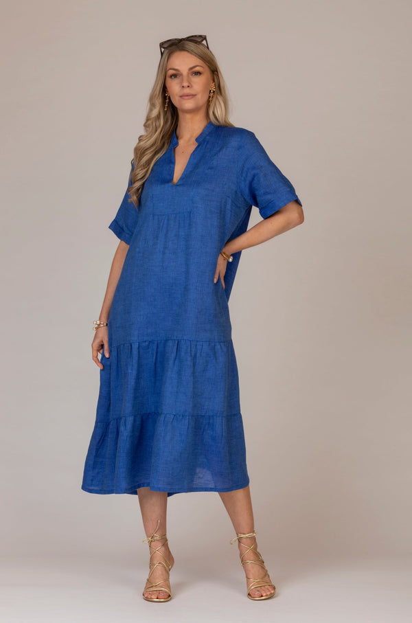 The Blue June Linen Dress | Sartoria Saracena