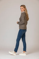 Merino Wool Sweater | Fisherman Out of Ireland at Sarah Thomson | Side profile with jeans