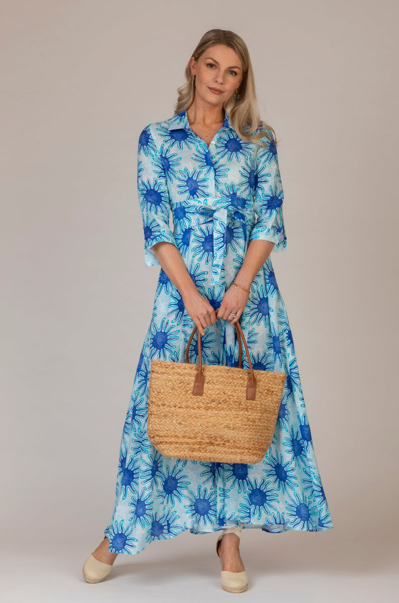 The Sahara Bounty Print Mamma Mia Linen Dress | Sartoria Saracena