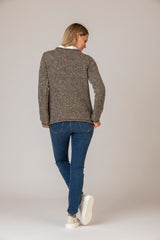 Merino Wool Sweater | Fisherman Out of Ireland at Sarah Thomson | Back of jumper on model