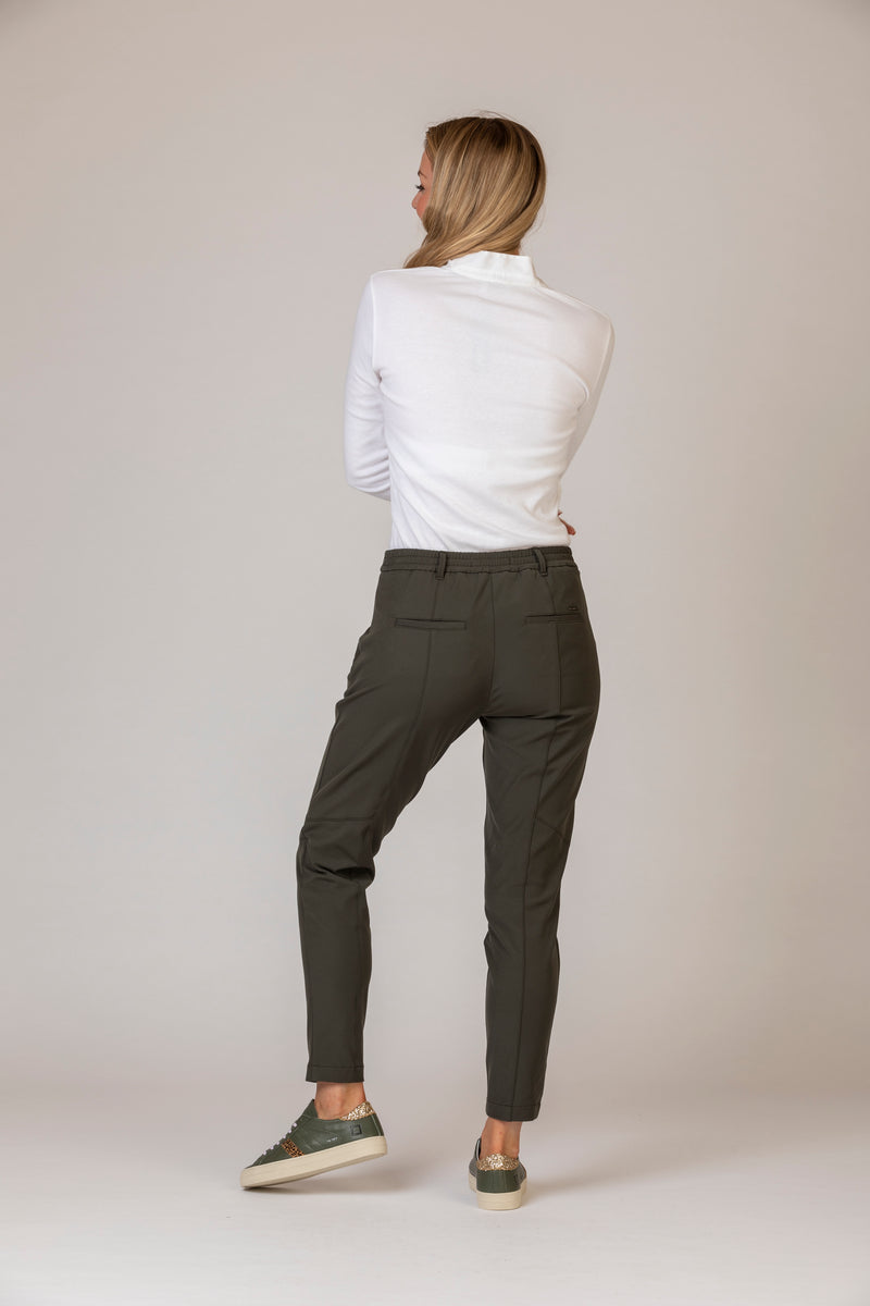 Morris Khaki Trousers | Brax at Sarah Thomson Melrose | Back of Trousers on model