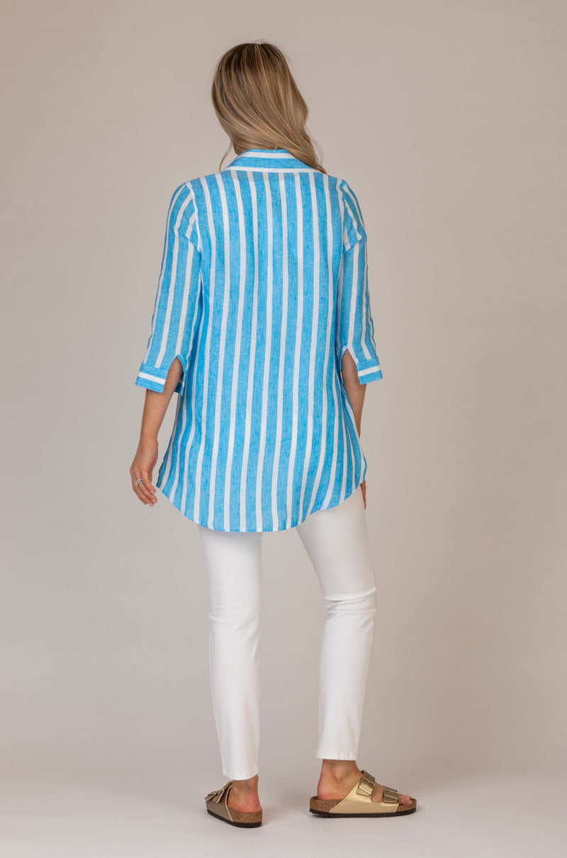 The White Stripe Blue Shirt | Sartoria Saracena