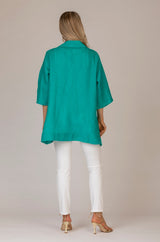 The Anna Long Shirt in Jade Green | Sartoria Saracena