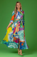 The Mamma Mia Print Linen Dress | Sartoria Saracena