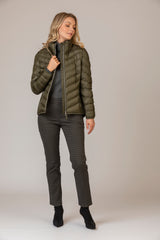Bern Khaki Padded Jacket | Brax at Sarah Thomson | Styled on model