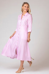 The Pink Mamma Midi Linen Dress | Sartoria Saracena