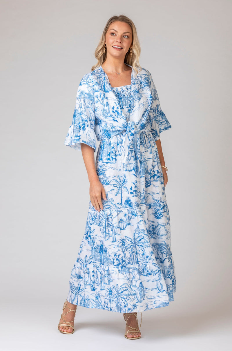 The Blue Toile de Jouy Linen Dress | Sartoria Saracena Sarah Thomson The Blue Toile de Jouy Linen Dress | Sartoria Saracena Sarah Thomson
