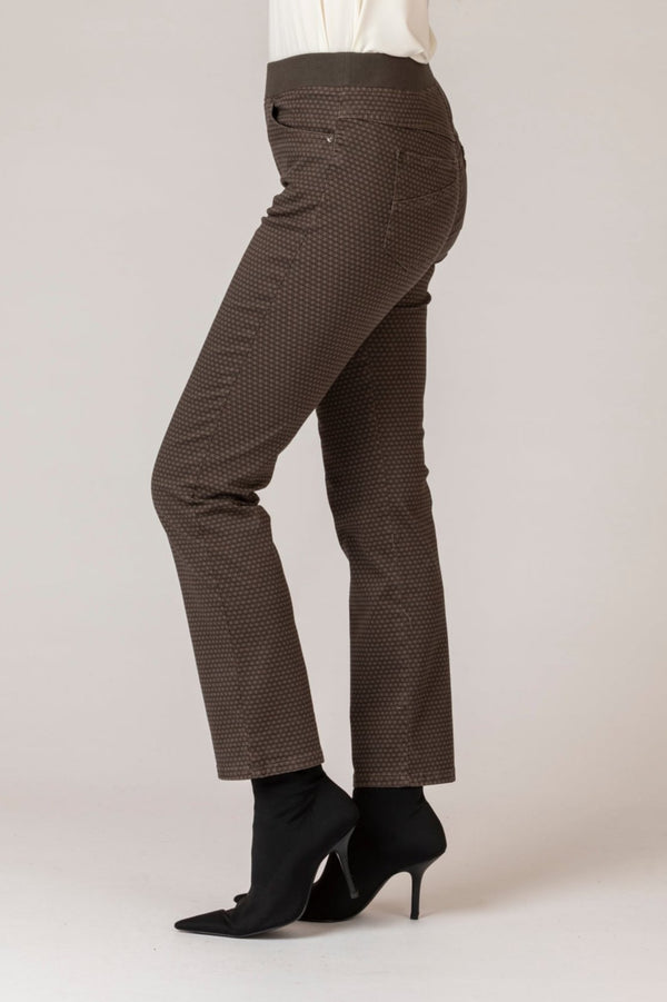 Pamina Brown Pattern Pull-On Trousers | Brax