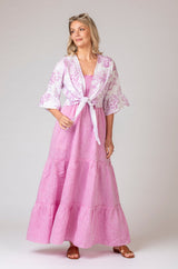 The Pink Toile de Jouy Linen Wrap | Sartoria Saracena