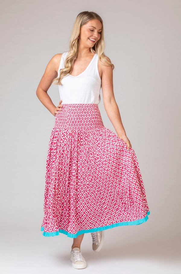 The Arista Skirt Habibi Pink | Handprint Dream Apparel