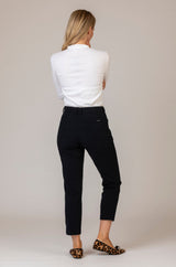 Mara S Navy Textured Velvet Trousers | Brax at Sarah Thomson | Back of trousers
