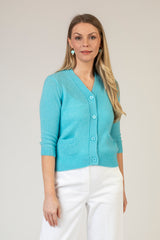 Turquoise Cashmere Cardigan | Esthēme Cachemire