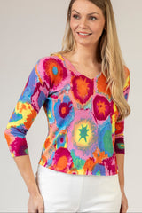 Psychedelic V-Neck Jumper | Esthēme Cachemire