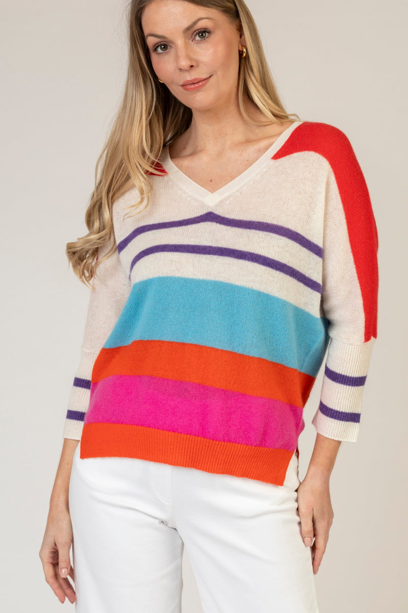 Bold Stripe Cashmere Jumper | Esthēme Cachemire