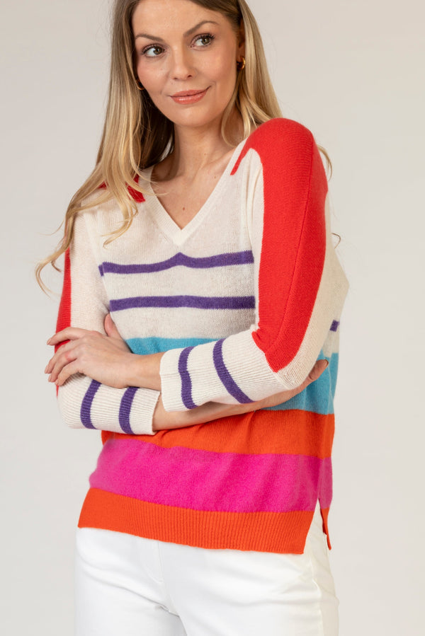 Bold Stripe Cashmere Jumper | Esthēme Cachemire