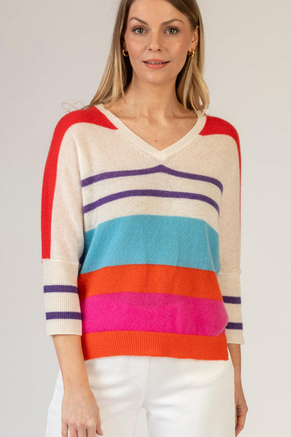 Bold Stripe Cashmere Jumper | Esthēme Cachemire