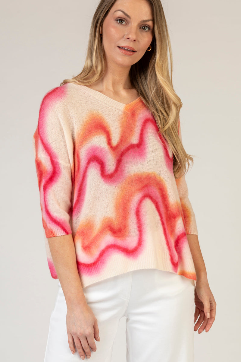 Zig Zag Ombre Cashmere Jumper | Esthēme Cachemire