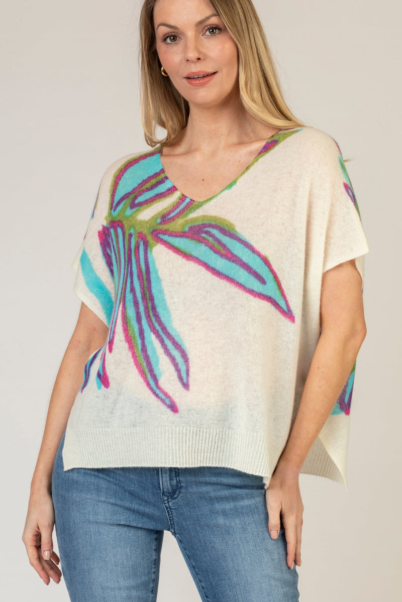 Tropical Short Sleeve Cashmere Jumper | Esthēme Cachemire