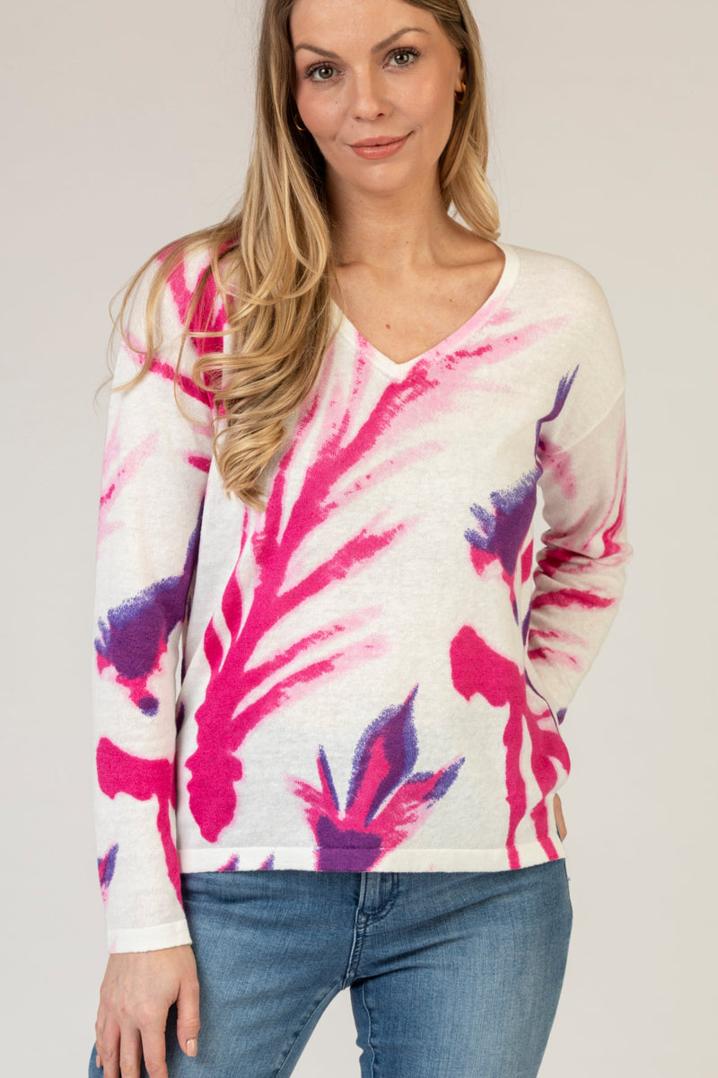 Pink Tropical Jumper | Esthēme Cachemire