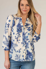 Iolanda Blue Floral Blouse | EMME