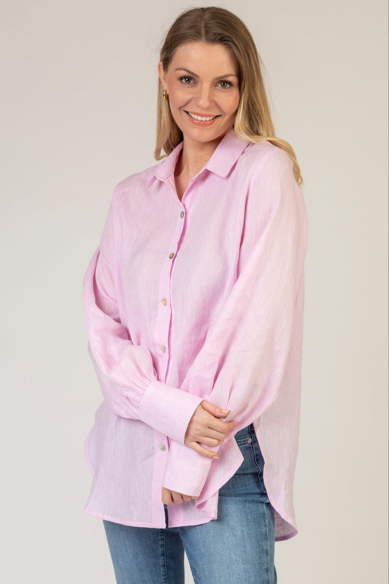 The Oversized Pink Linen Shirt | Sartoria Saracena
