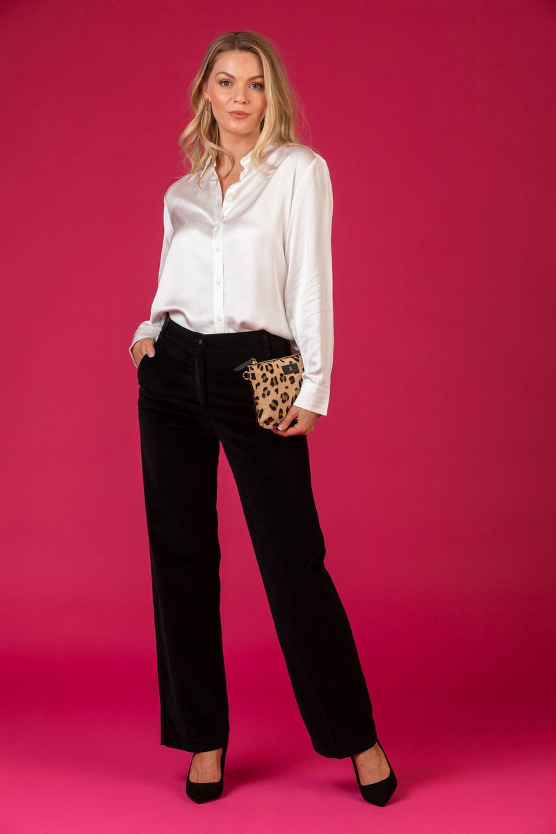 Maine Black Velvet Trousers | Brax at Sarah Thomson | New season styling on model