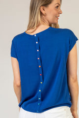 Silk T-Shirt with Satin Buttons | Esthēme Cachemire