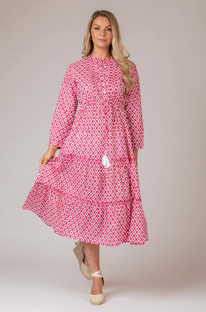The Corfu Dress in Pink | Handprint Dream Apparel
